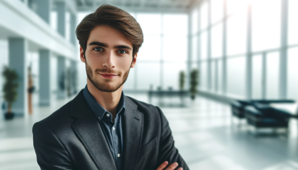 mężczyzna w pewnej siebie pozie