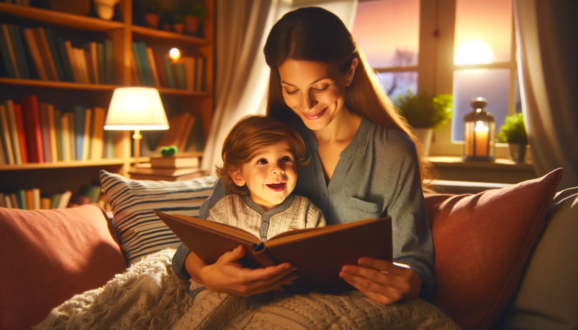 mama czyta dziecku książkę