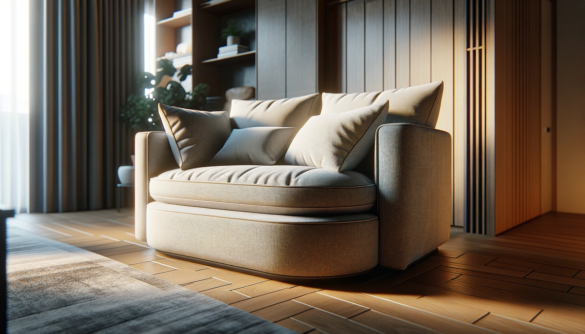 beżowa kanapa w pokoju