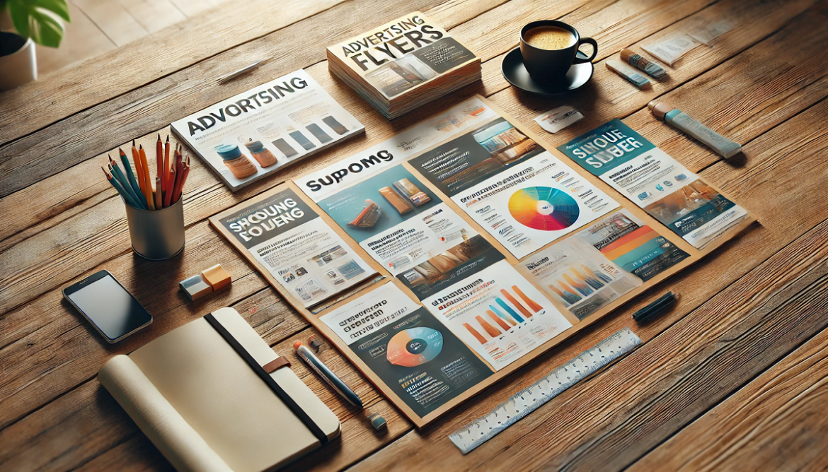 ulotki reklamowe leżą na stole