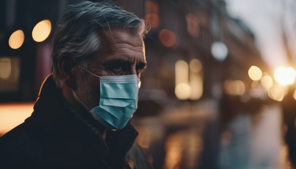 mężczyzna w maseczce